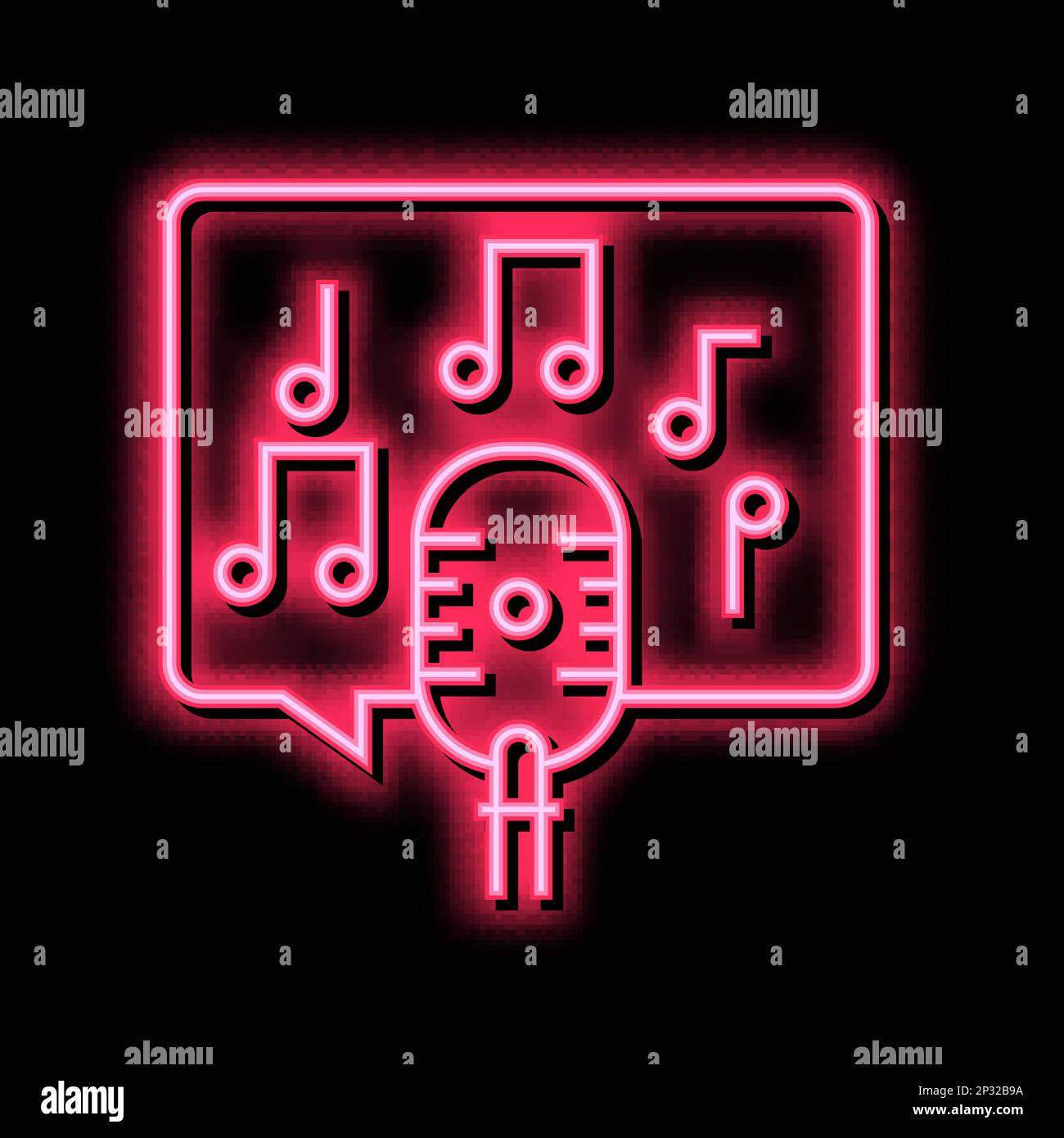 live music on radio channel neon glow icon illustration Stock