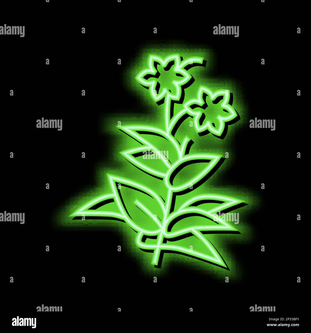 flower plant phytotherapy neon glow icon illustration Stock Vector ...
