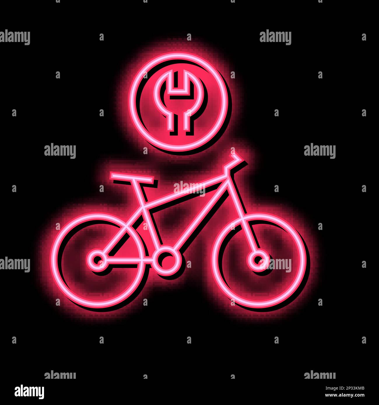 complex bike repair neon glow icon illustration Stock Vector Image ...