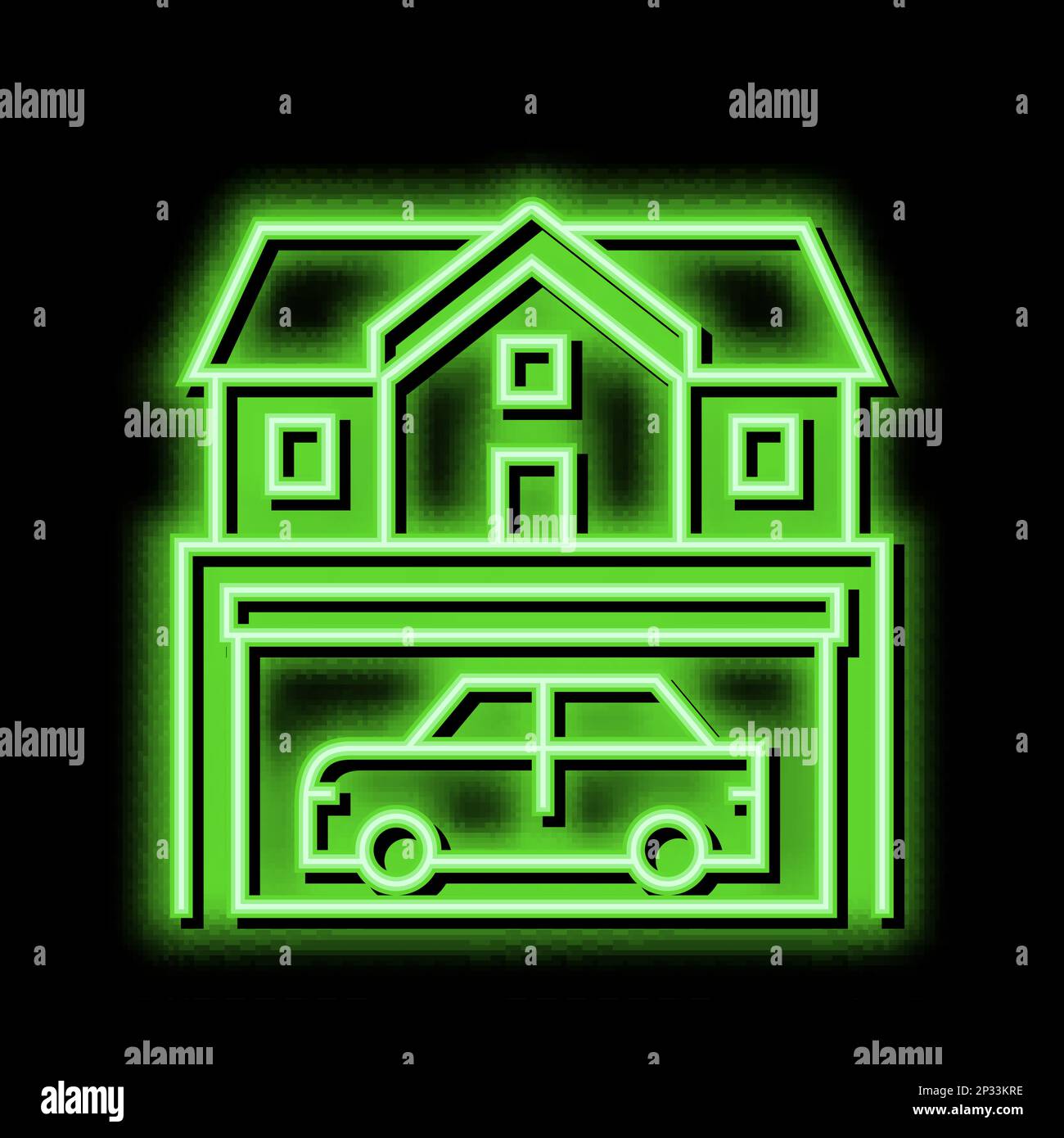house parking neon glow icon illustration Stock Vector Image & Art - Alamy