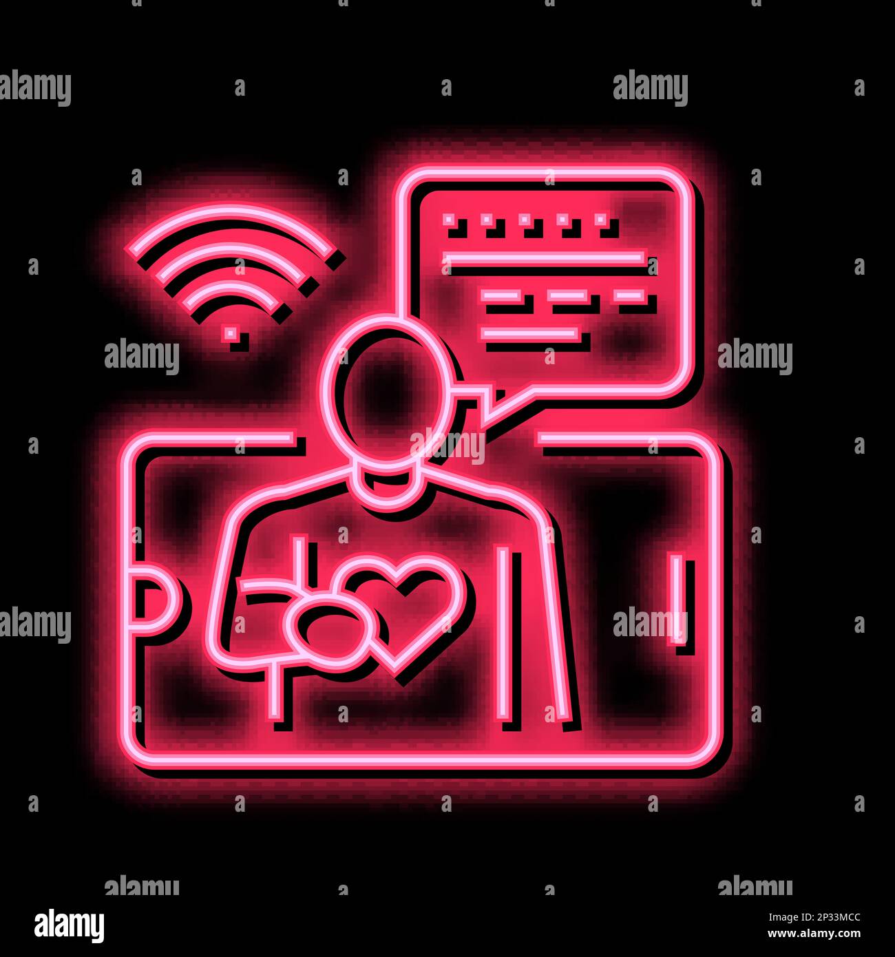 online communication neon glow icon illustration Stock Vector Image ...