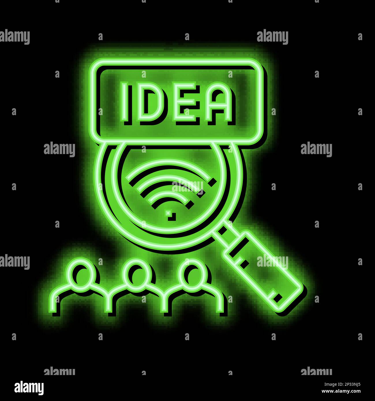 idea of crowdsoursing neon glow icon illustration Stock Vector Image ...