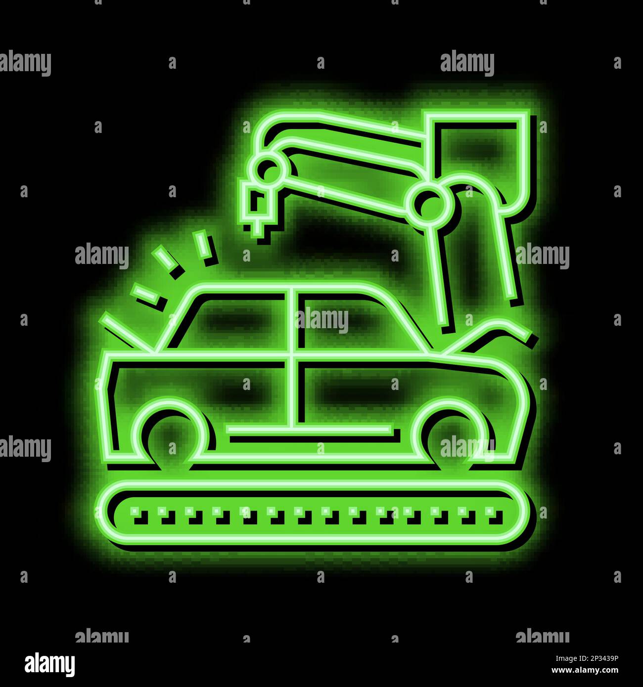 finishing-painting-car-body-neon-glow-icon-illustration-stock-vector
