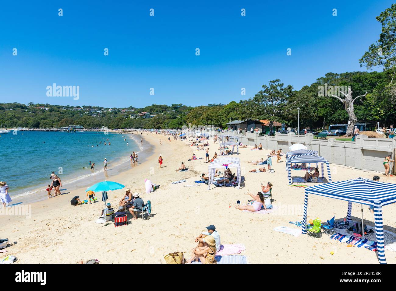 Balmoral Beach Sydney Australia blue sky sunny day March 2023 people