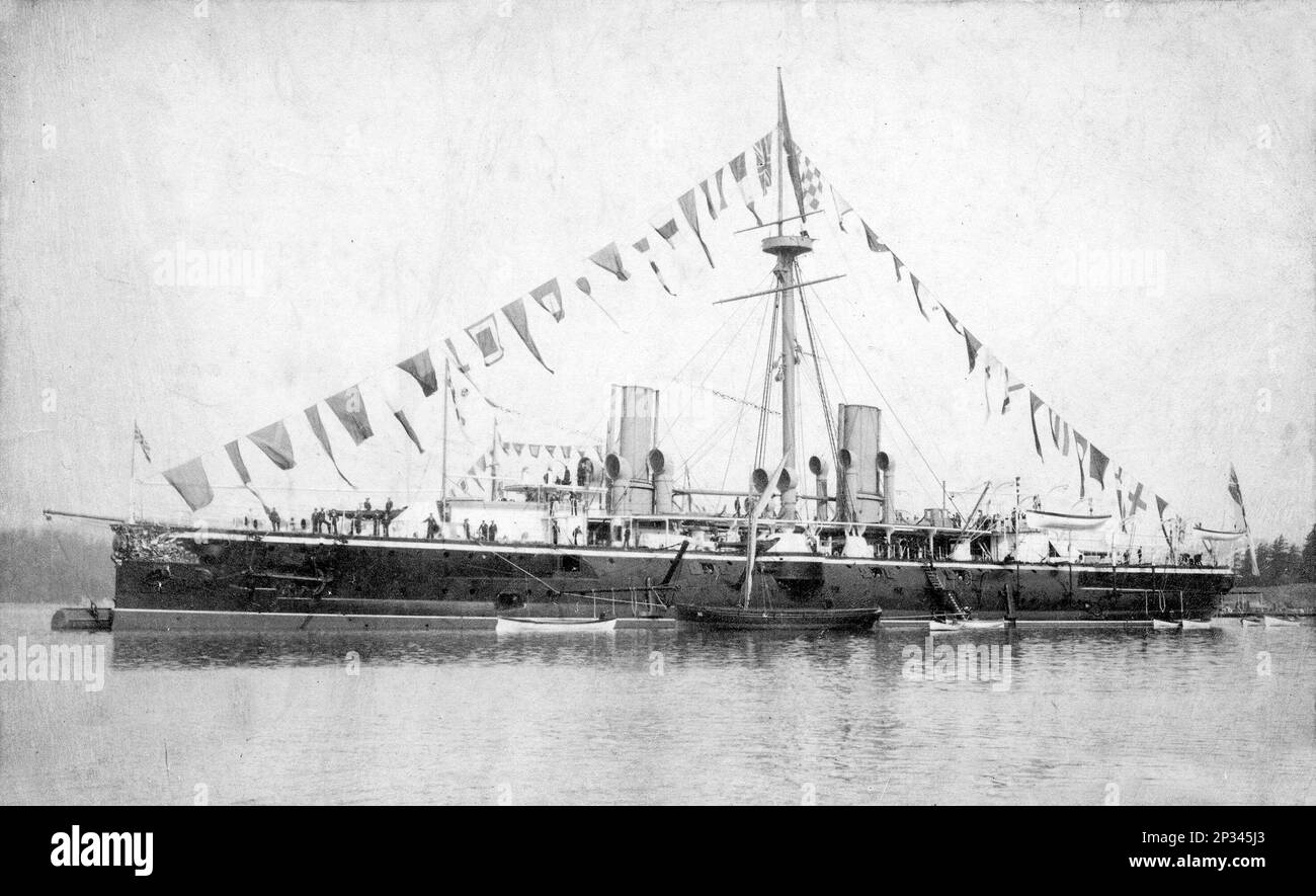 HMS Warspite in 1892 Stock Photo Alamy
