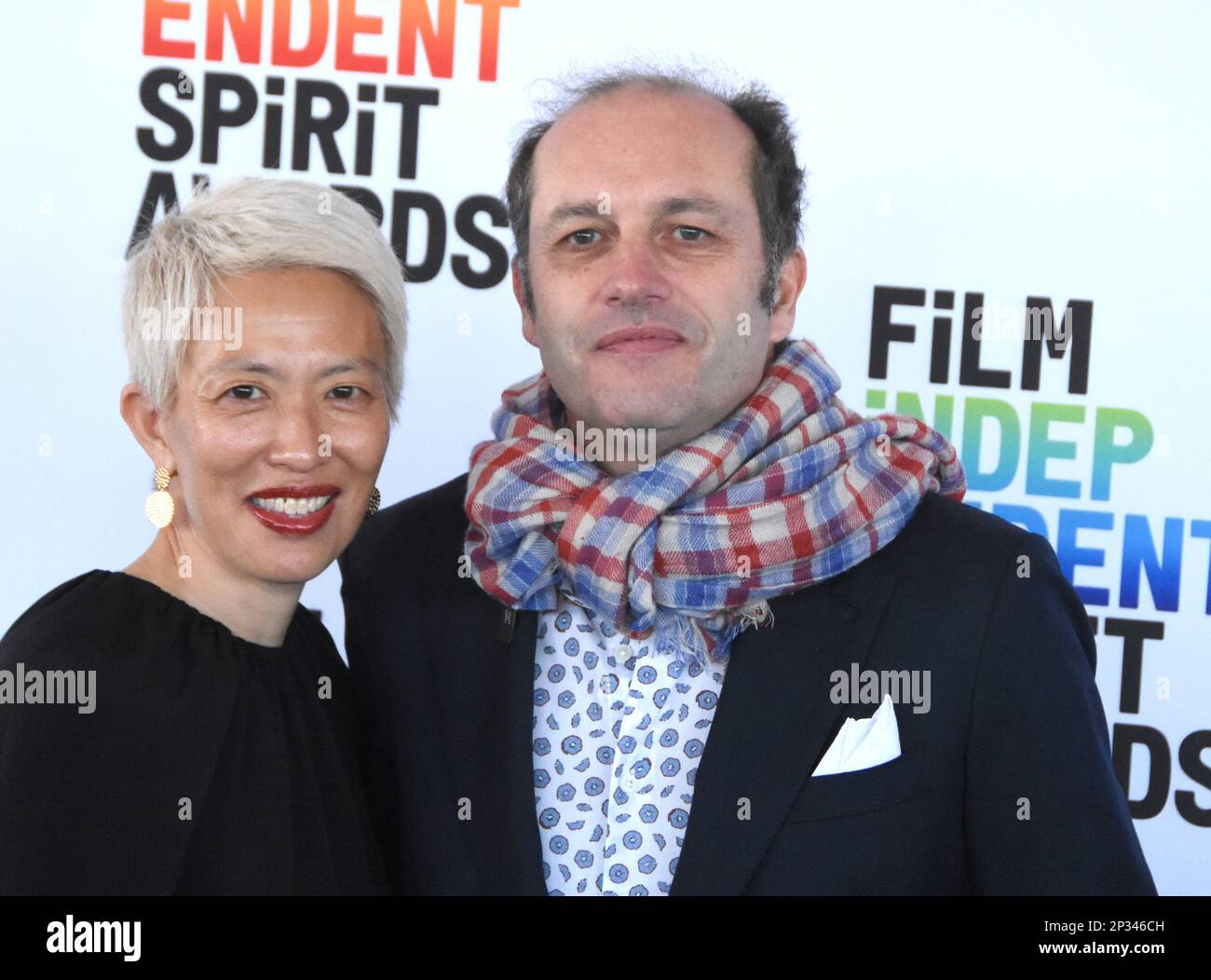Santa Monica, California, USA 4th March 2023 Producers Theresa Park and Francesco Melzi attend the 2023 Film Independent Spirit Awards on March 4, 2023 at Santa Mlonica Beach in Santa Monica, California, USA. Photo by Barry King/Alamy Live News Stock Photo