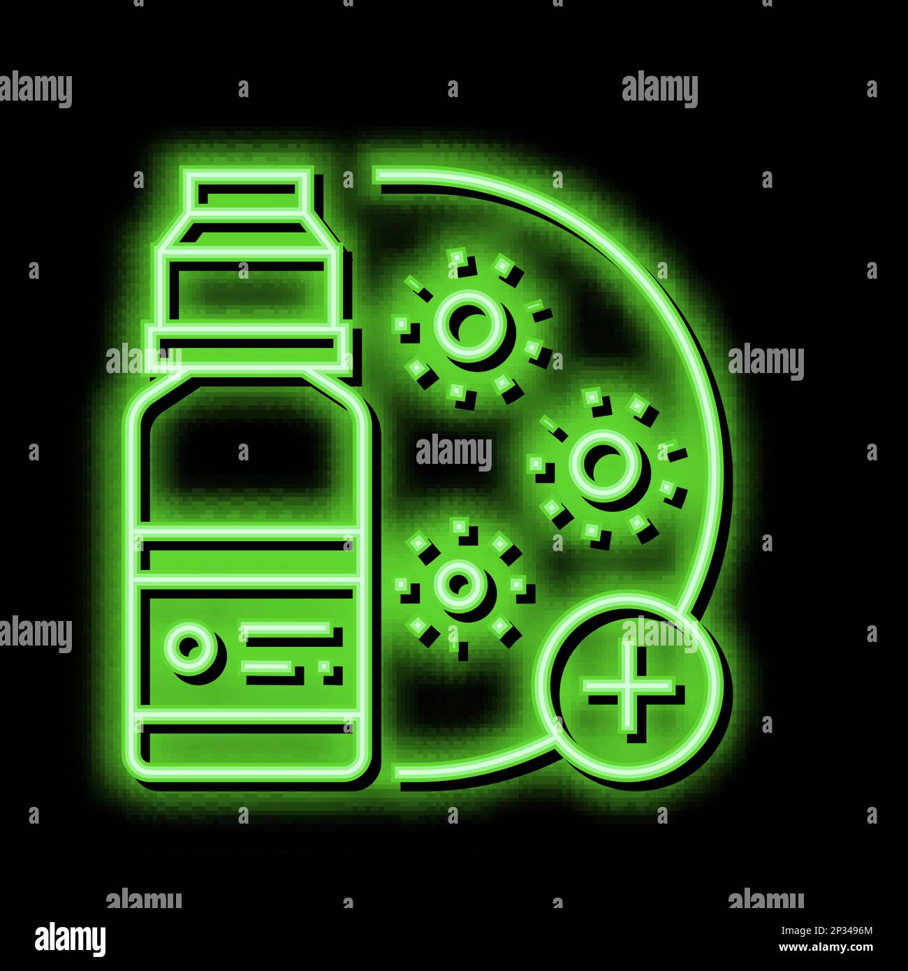 drugs infection treatment neon glow icon illustration Stock Vector