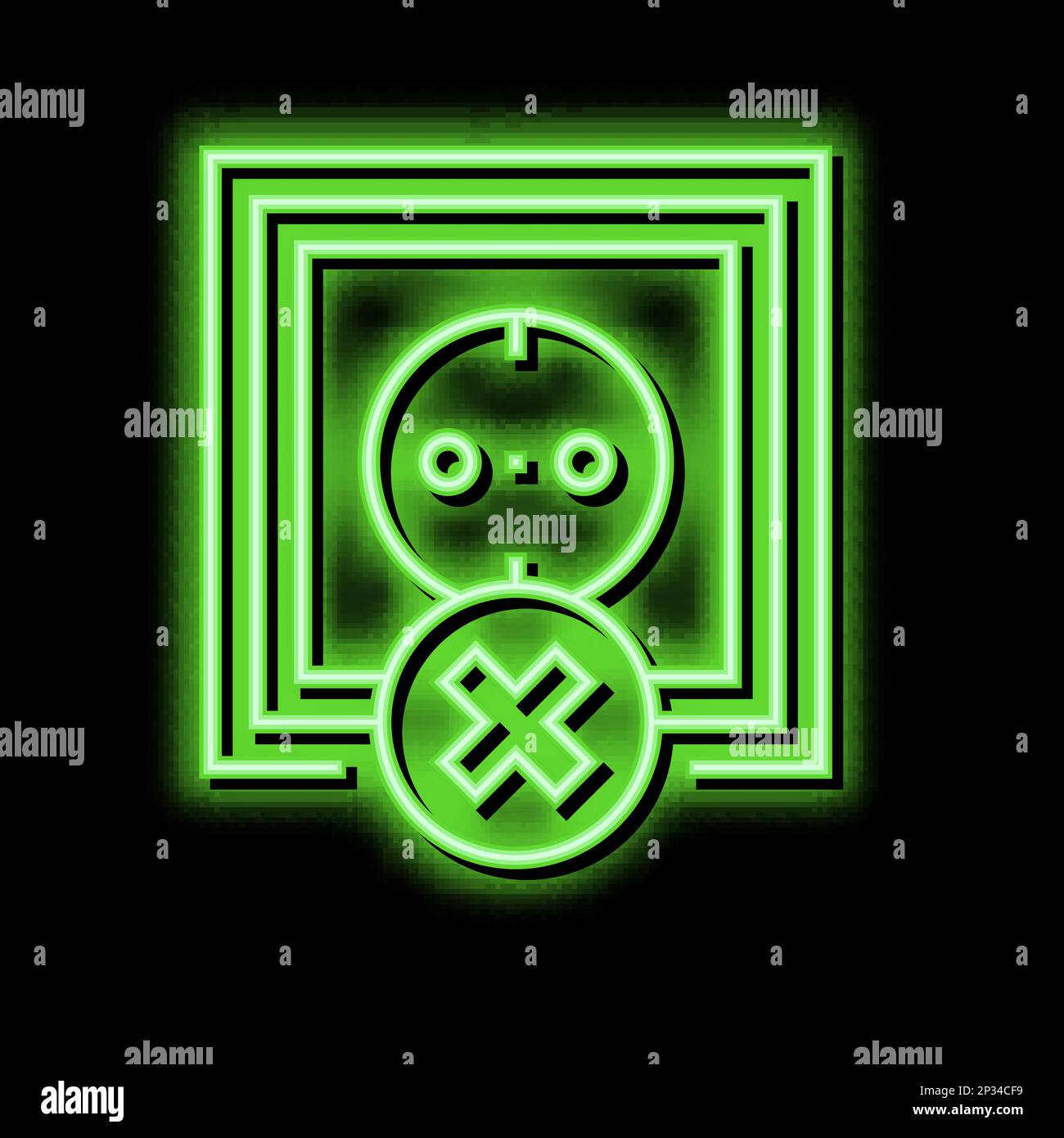 socket use prohibition kids neon glow icon illustration Stock Vector ...