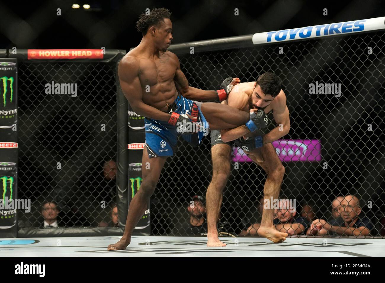 LAS VEGAS, NV MARCH 4 (RL) Farid Basharat holds Da'Mon Blackshear’s