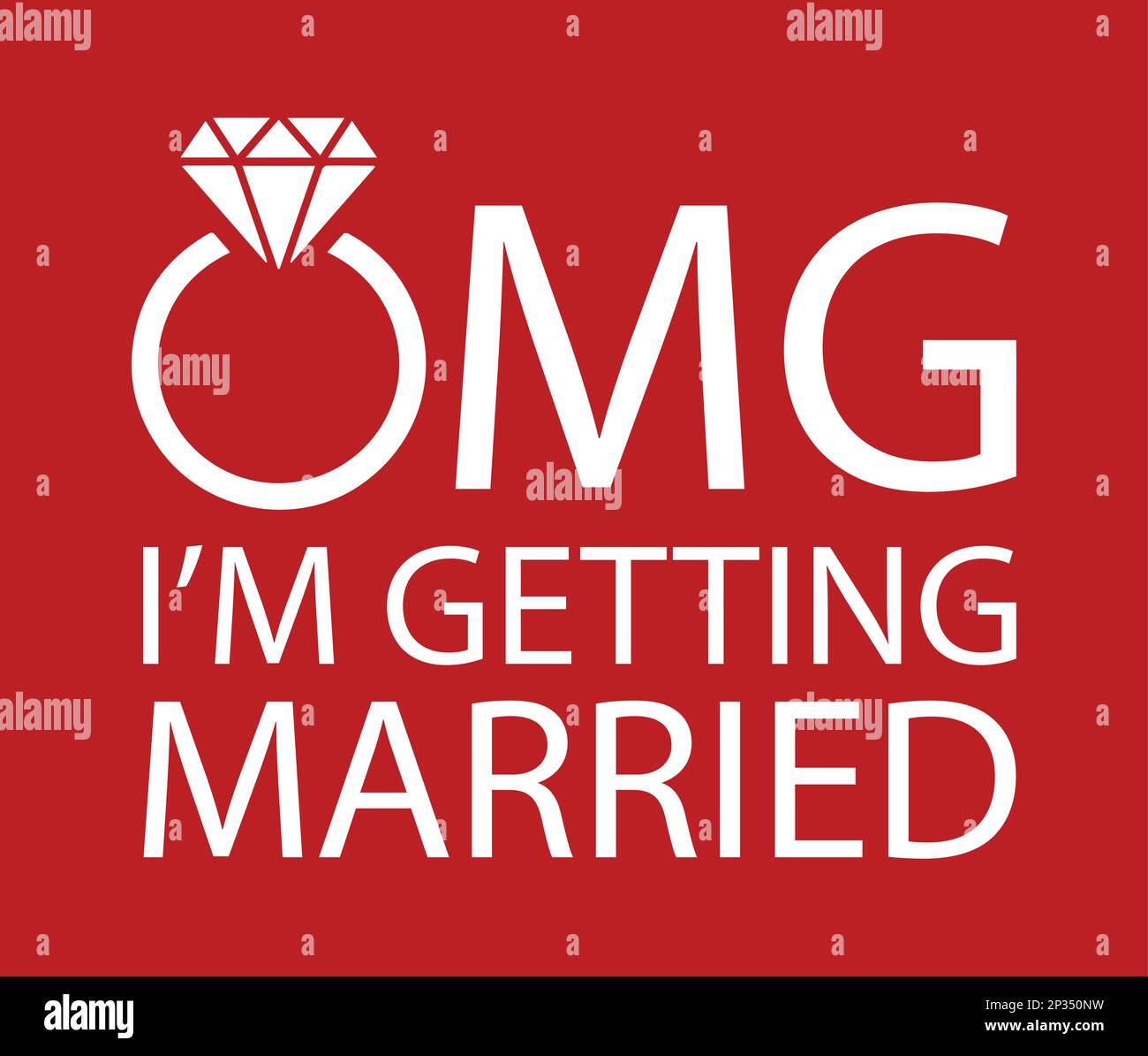 OMG, I am getting married. OMG with the ring clipart. Stock Vector