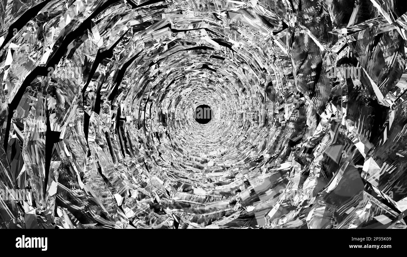 Long large glass tunnel 3d render Stock Photo