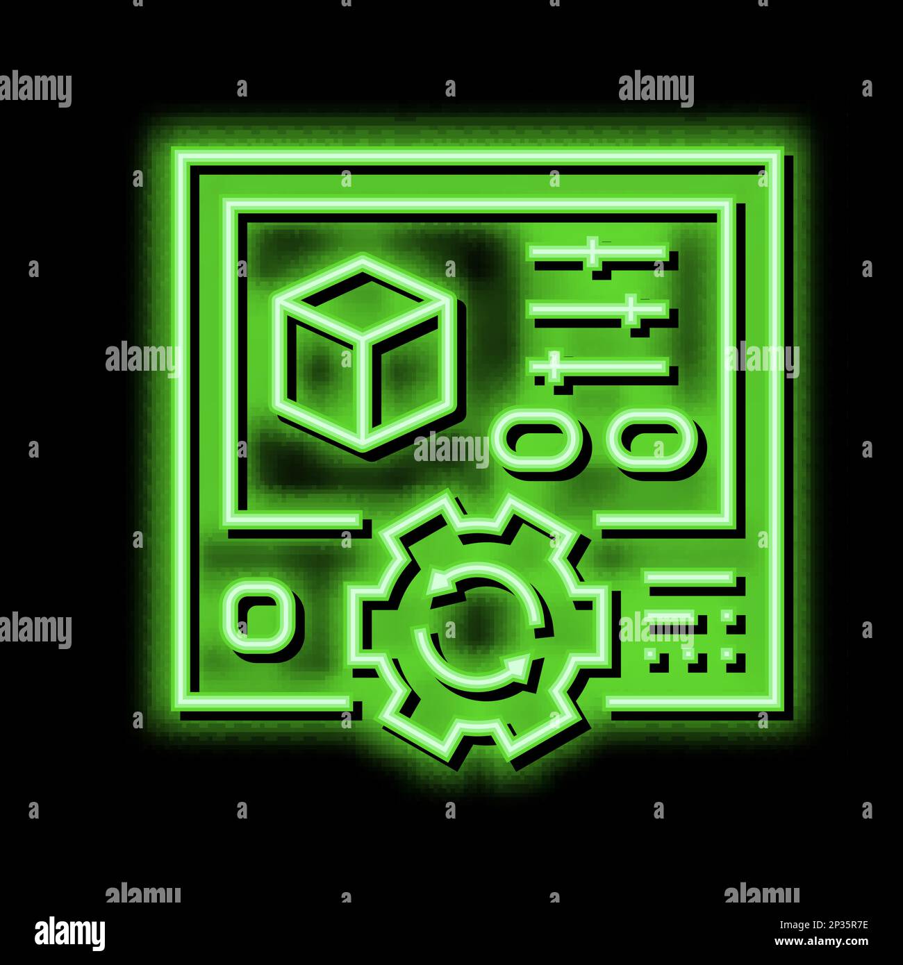 setting ugc neon glow icon illustration Stock Vector Image & Art - Alamy