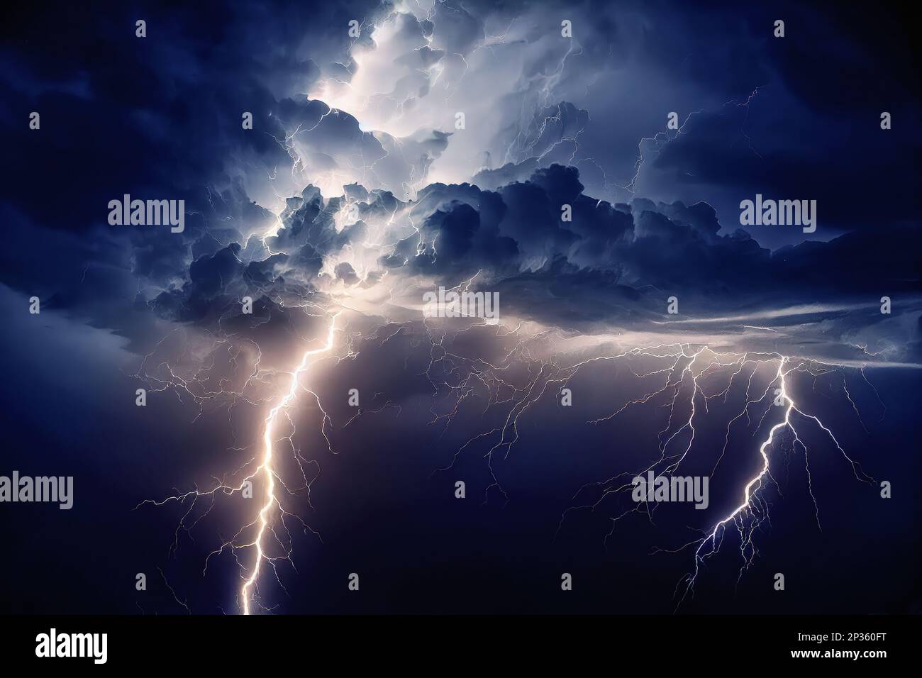 night storm and lightning in the clouds. Digital art Stock Photo - Alamy