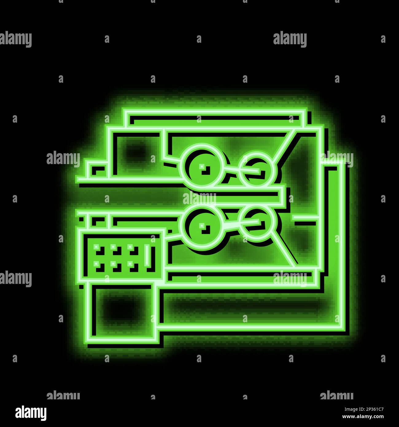 metal working equipment neon glow icon illustration Stock Vector Image ...