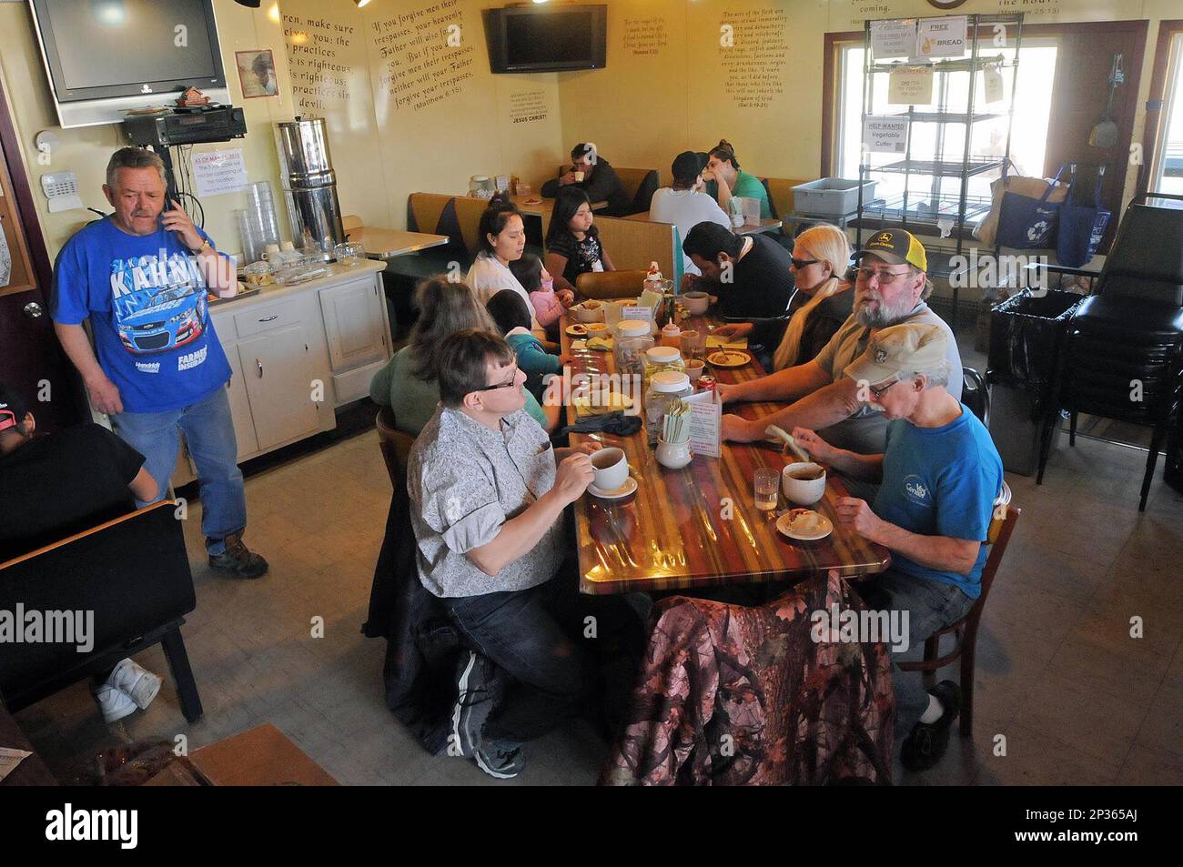 In this undated photo, people eat at the Heaven's Helper's Soup Cafe