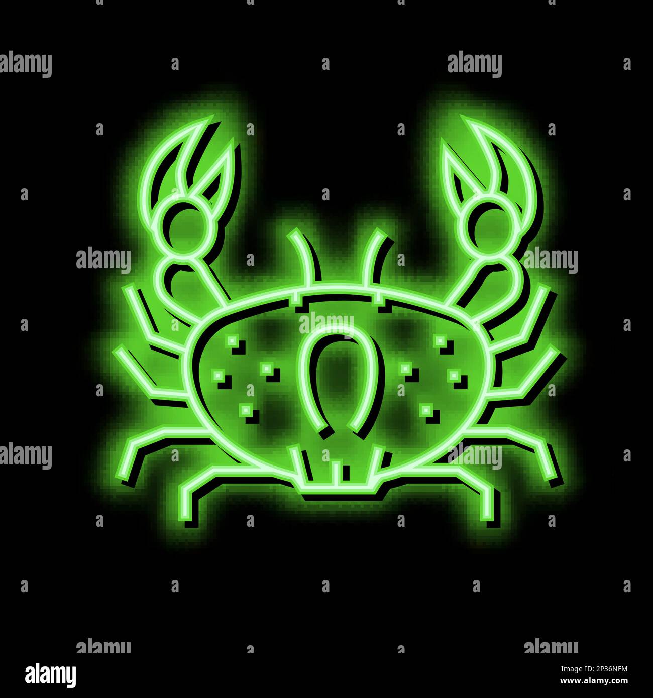 crab ocean neon glow icon illustration Stock Vector