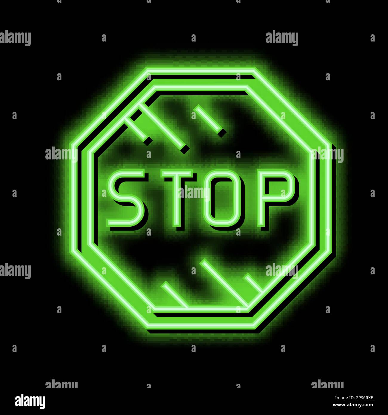stop road sign neon glow icon illustration Stock Vector Image & Art - Alamy
