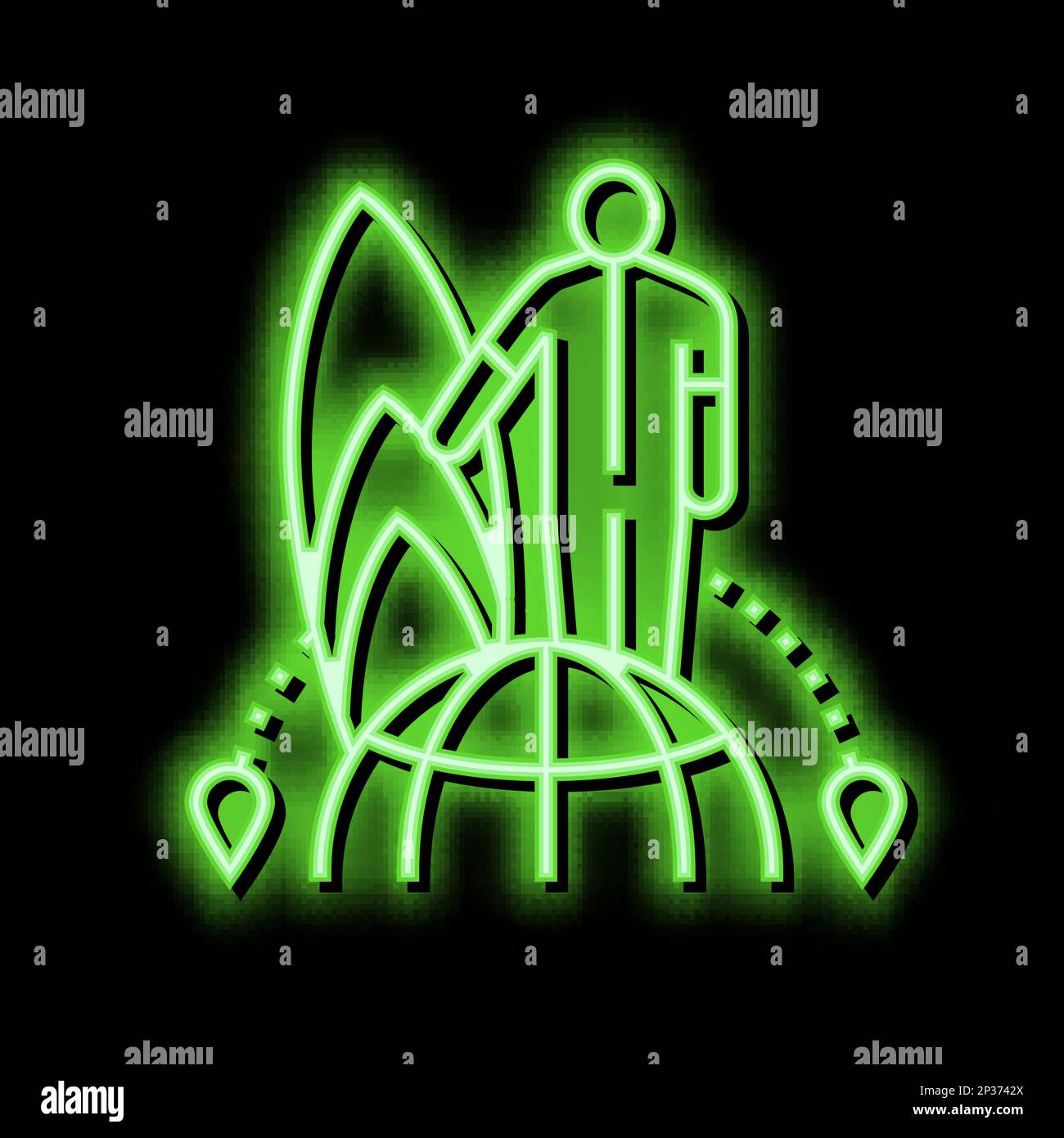 water sport tourism neon glow icon illustration Stock Vector Image