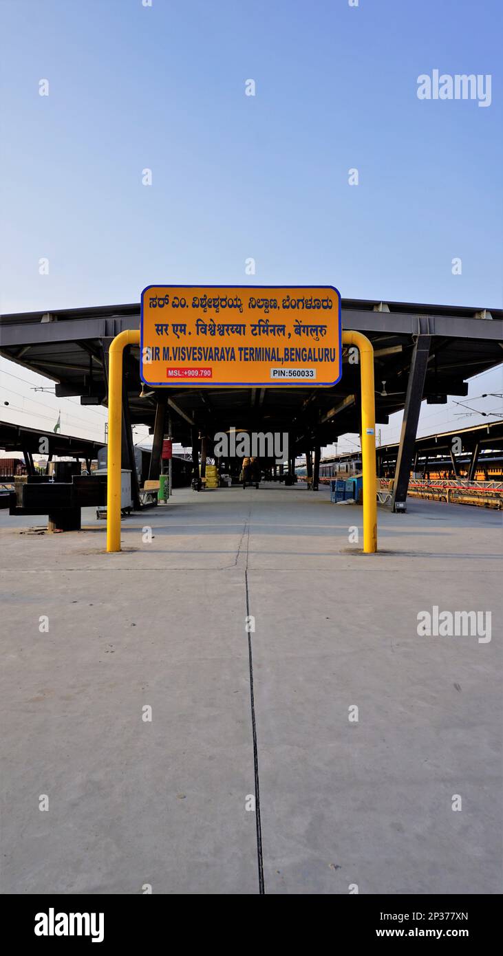 Bangalore,Karnataka,IndiaJanuary 01 2023 Sign board inside the Sir M