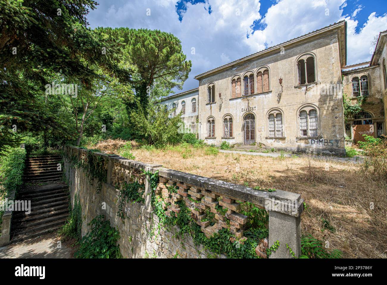 Delapidated Volterra Lunatic Asylum Stock Photo