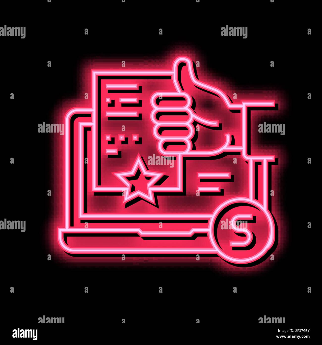 incident repair service review neon glow icon illustration Stock Vector ...