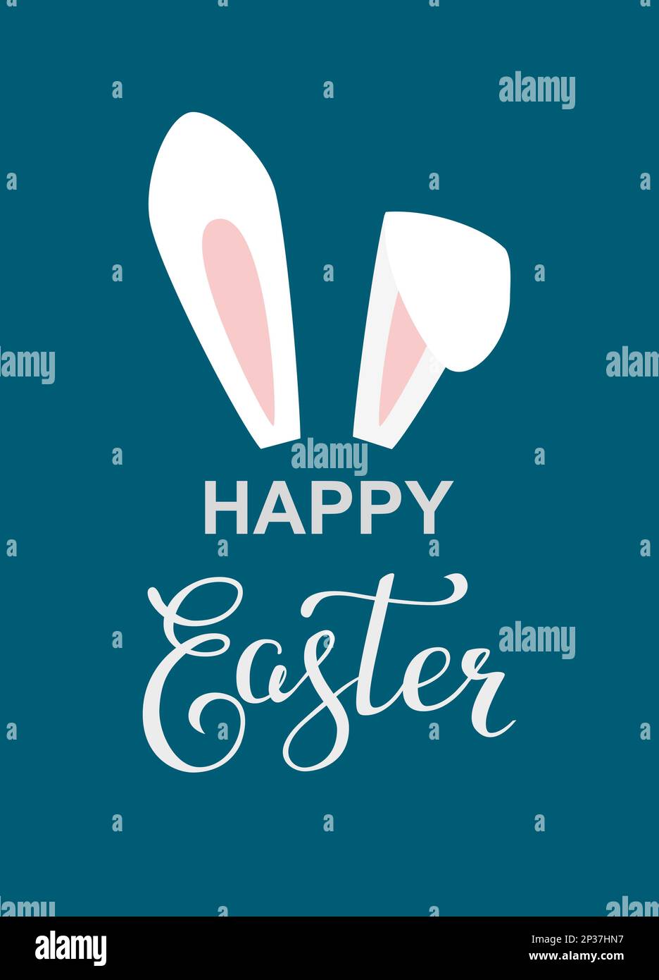 Happy easter rabbits lettering Stock Vector Images - Alamy