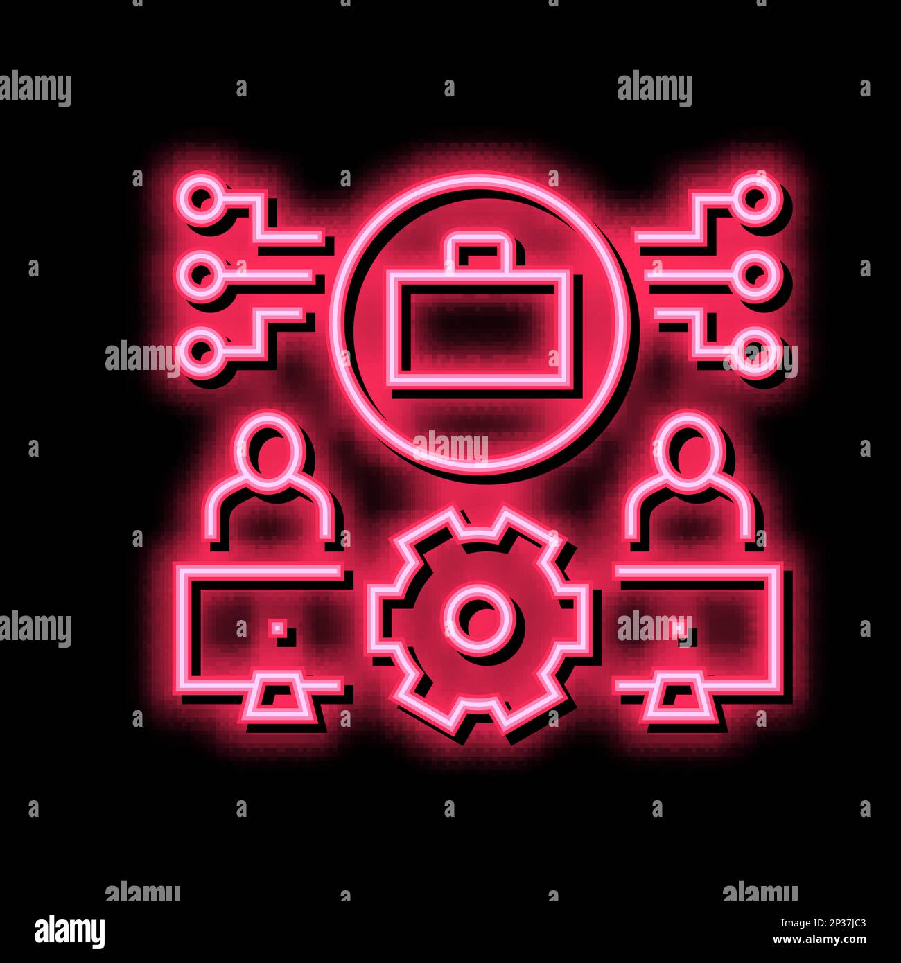 work system neon glow icon illustration Stock Vector Image & Art - Alamy