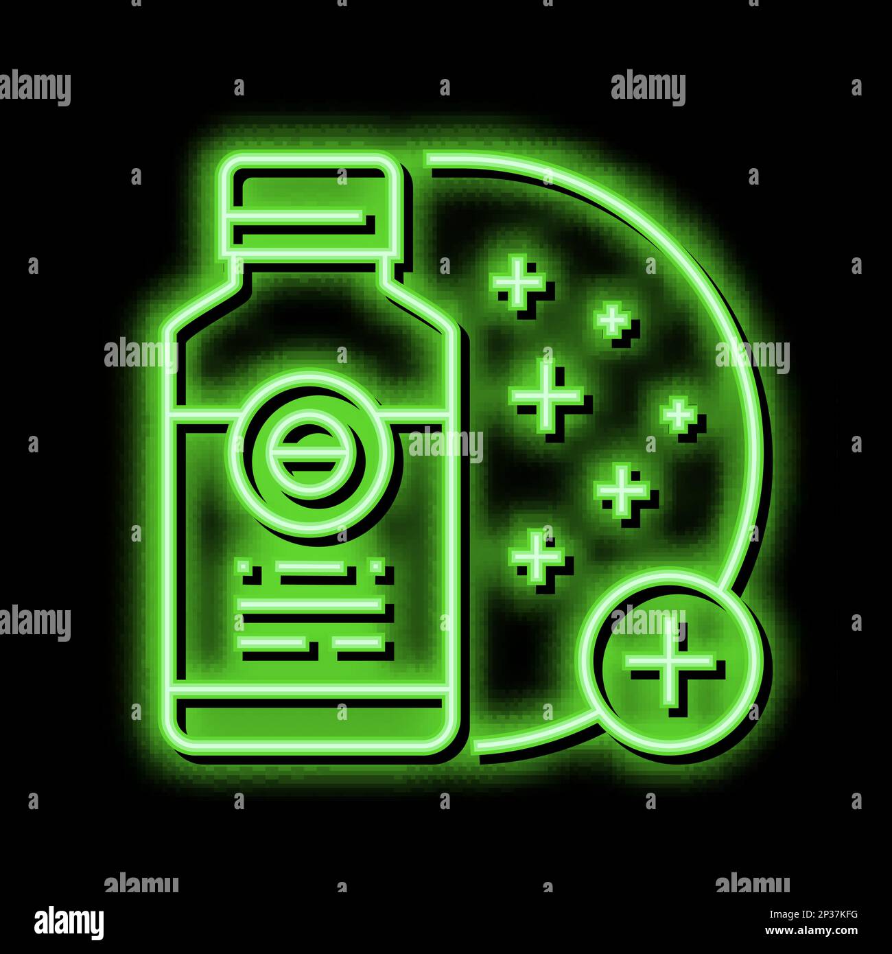 skin regeneration medicament neon glow icon illustration Stock Vector