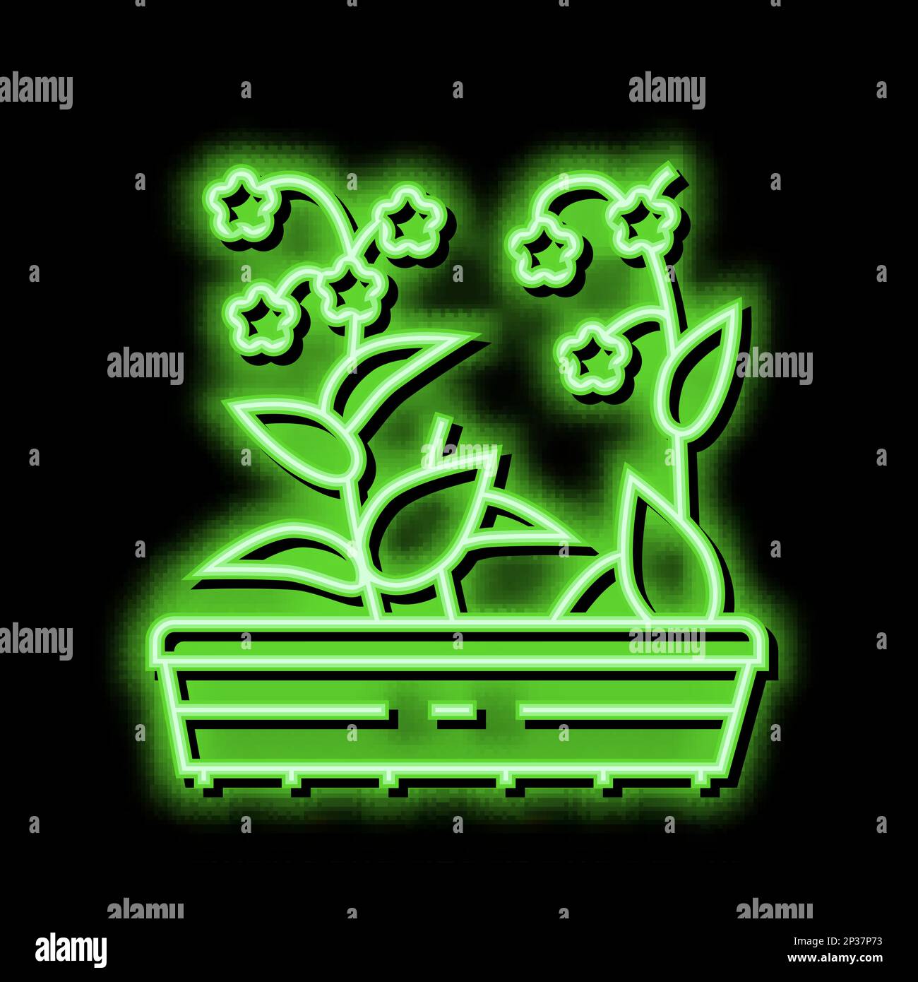 flowers gardening neon glow icon illustration Stock Vector Image & Art ...