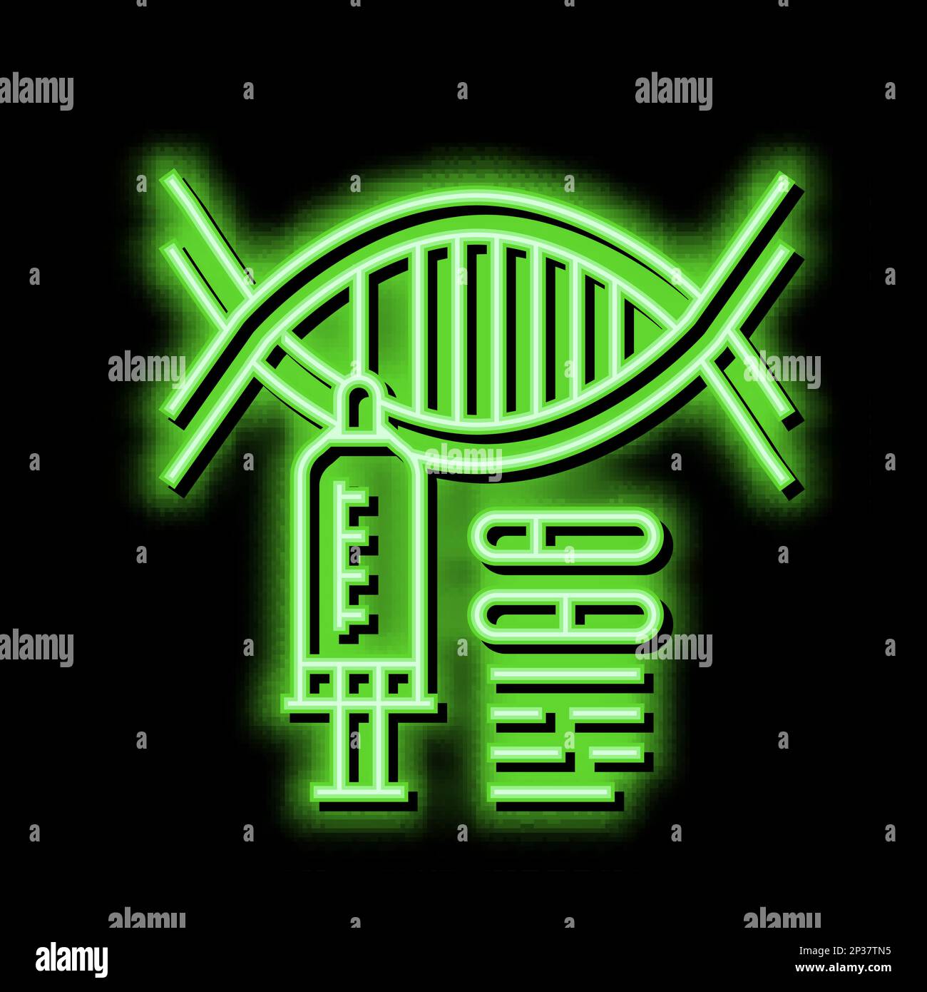 syringe molecular genetic neon glow icon illustration Stock Vector ...