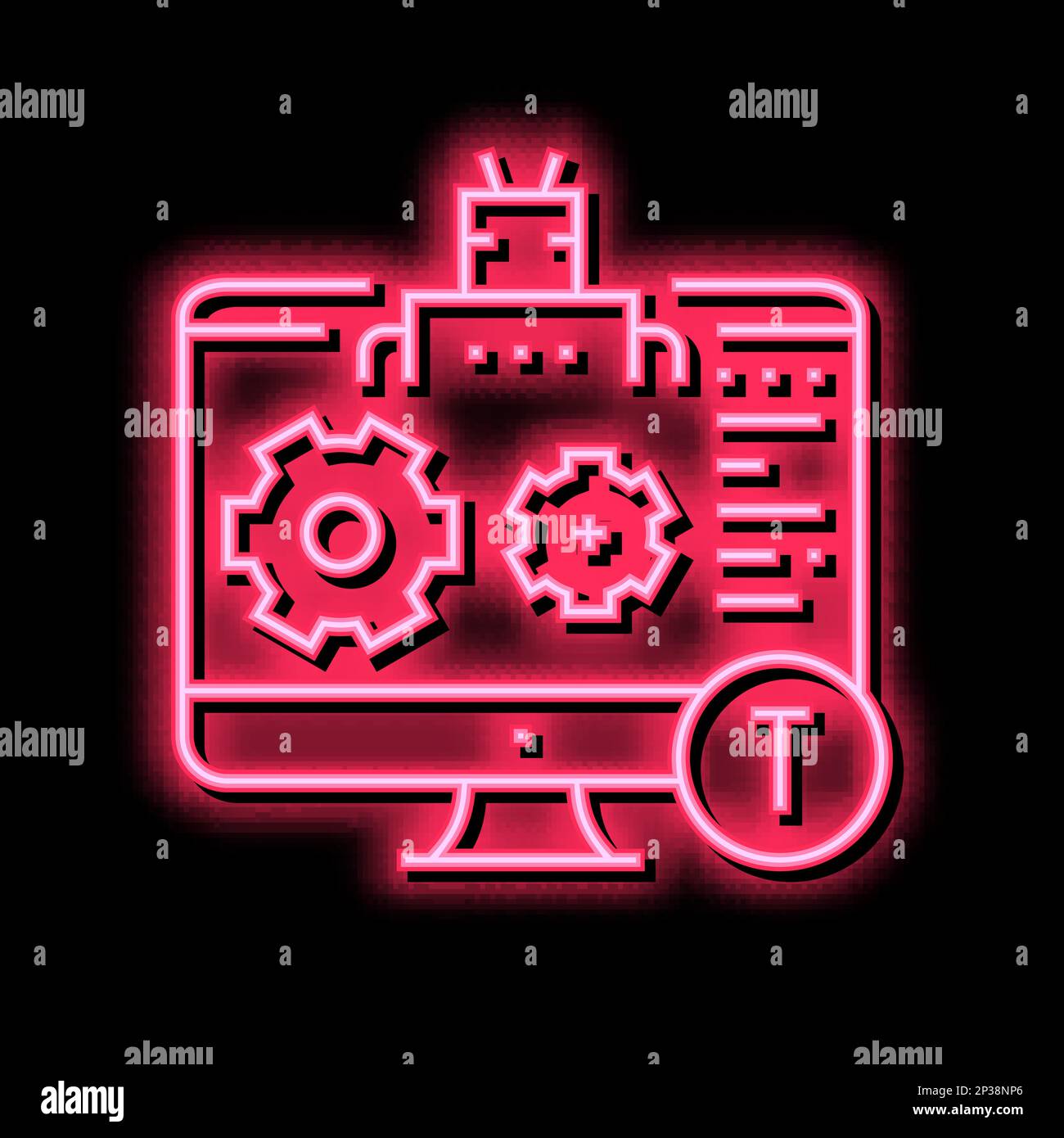 automatical repair incident neon glow icon illustration Stock Vector ...