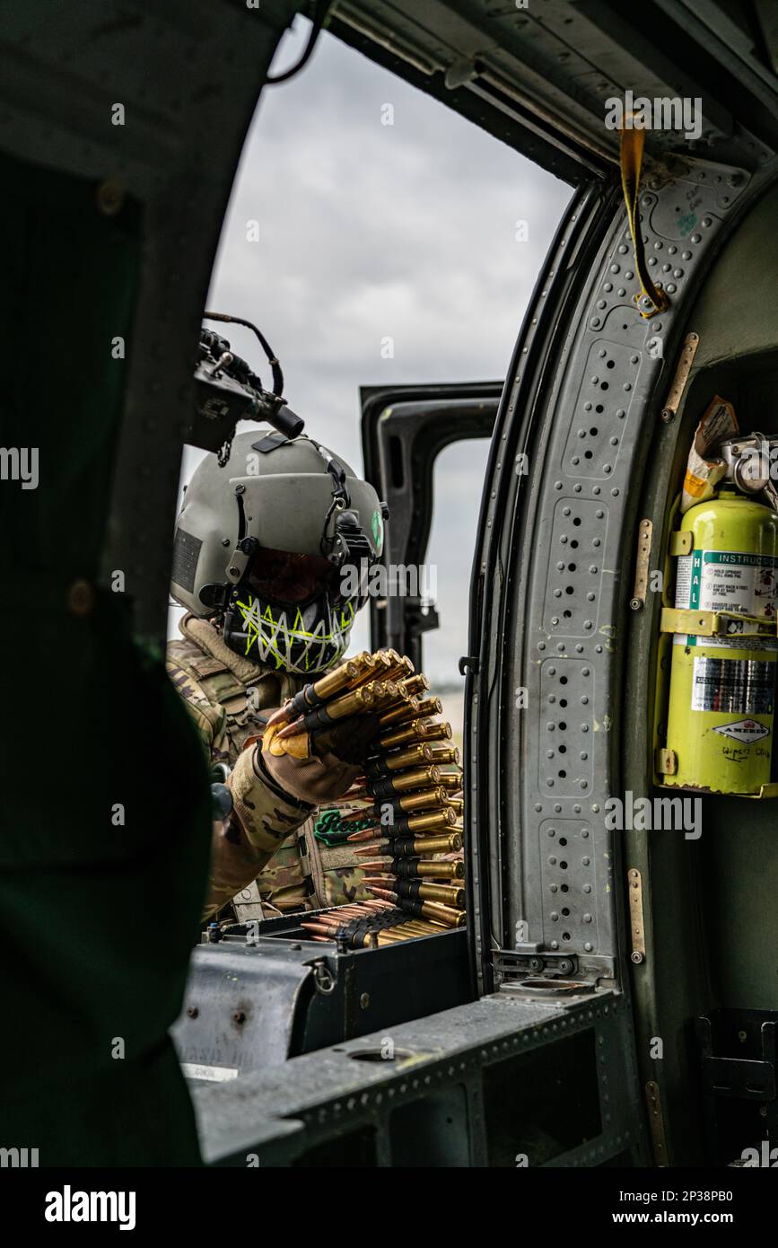 A U.S. Air Force special missions aviator assigned to the 33rd Rescue ...