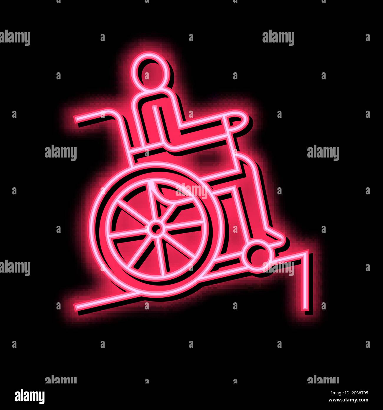 disabled in wheelchair riding color icon vector illustration Stock Vector
