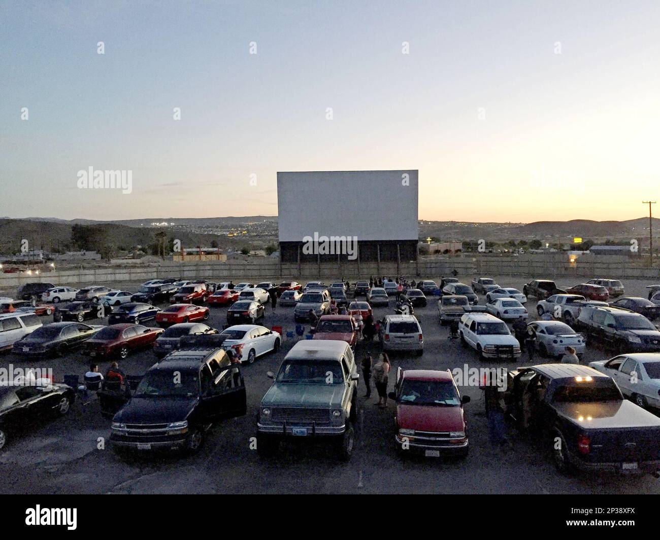 Skyline Drive-in Theater in Barstow, Calif, celebrated their reopening of  the theater on Friday, April 3, 2015, after the owner Larry Rodkey, spent  $200,000 for a 6,000-watt digital projector. (AP Photo/Desert Dispatch,