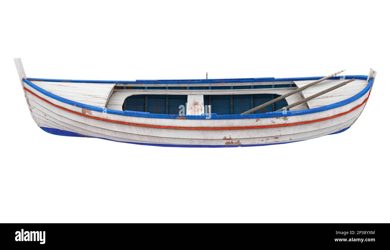 Wooden Boat Isolated Stock Photo Alamy