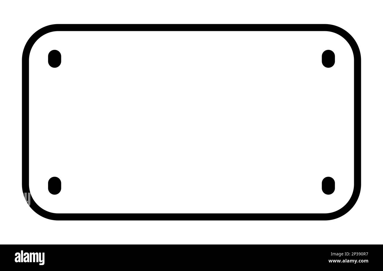 USA motorcycle licence license plate outline over a white background ...