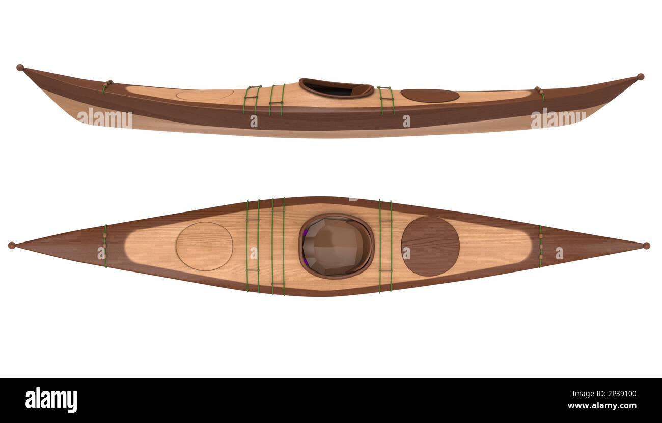 Wooden Kayaks Isolated Stock Photo Alamy