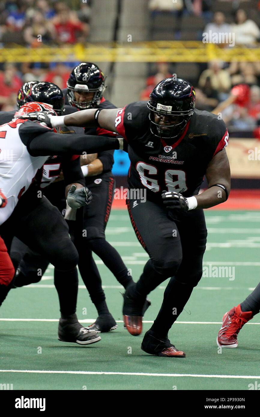 April 3, 2015: Orlando Predators offensive lineman Ryan Cave (68 ...
