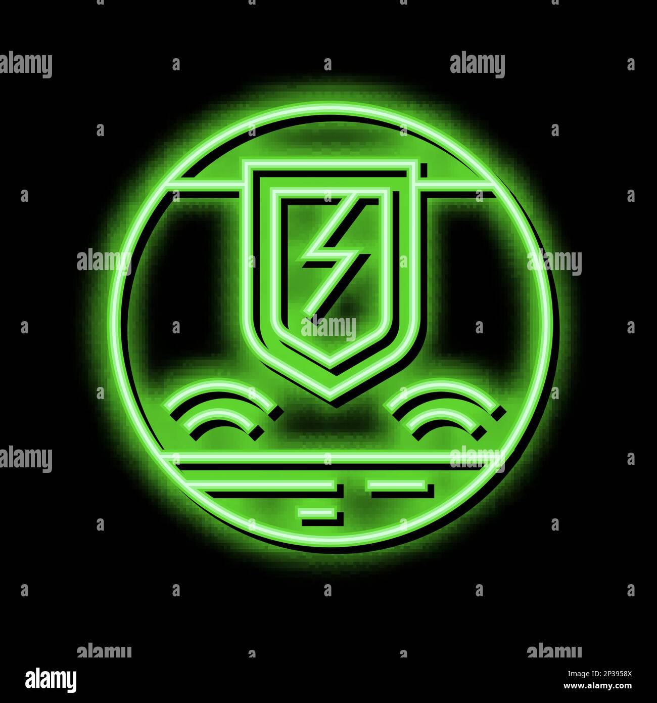 hypersensitivity skin neon glow icon illustration Stock Vector