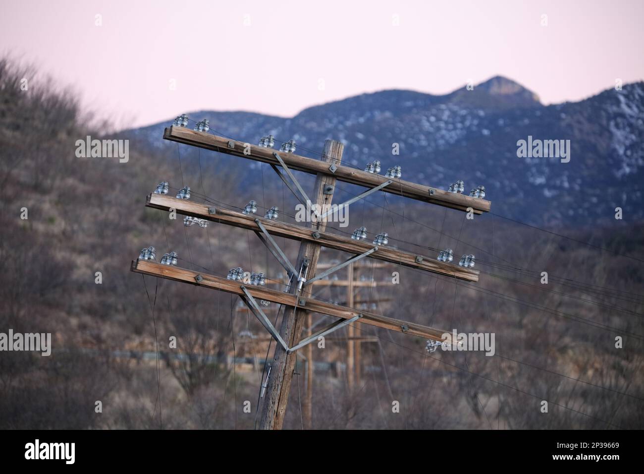 Glass Insulated Transmission Lines 2 Stock Photo Alamy