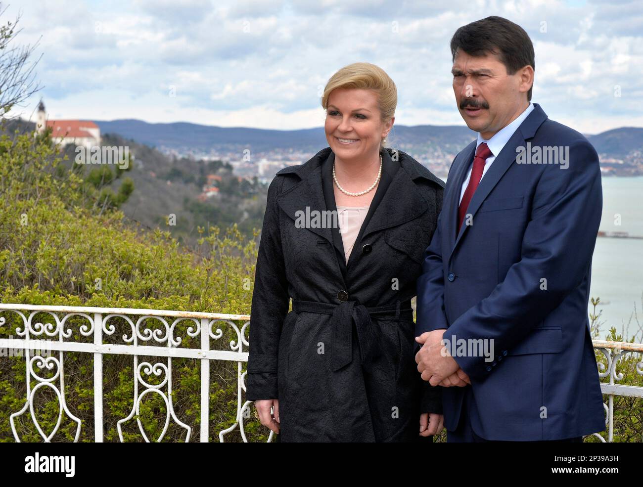 Hungarian President Janos Ader, right, receives Bulgarian President Rumen  Radev at the presidential Alexander Palace in Budapest, Hungary, Friday,  June 14, 2019. (Zsolt Szigetvary/MTI via AP Stock Photo - Alamy