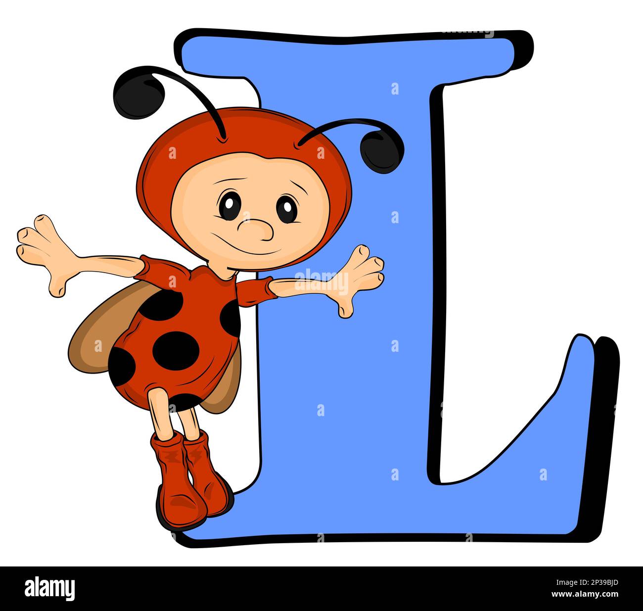 l is for ladybug Stock Photo