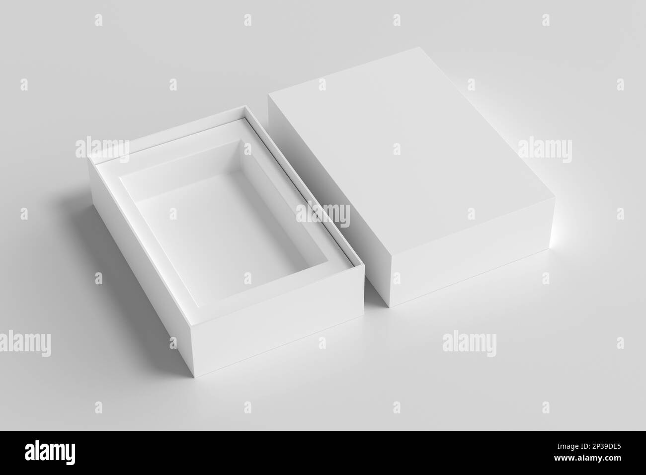 Open box packaging mockup on white background. Template for your design ...