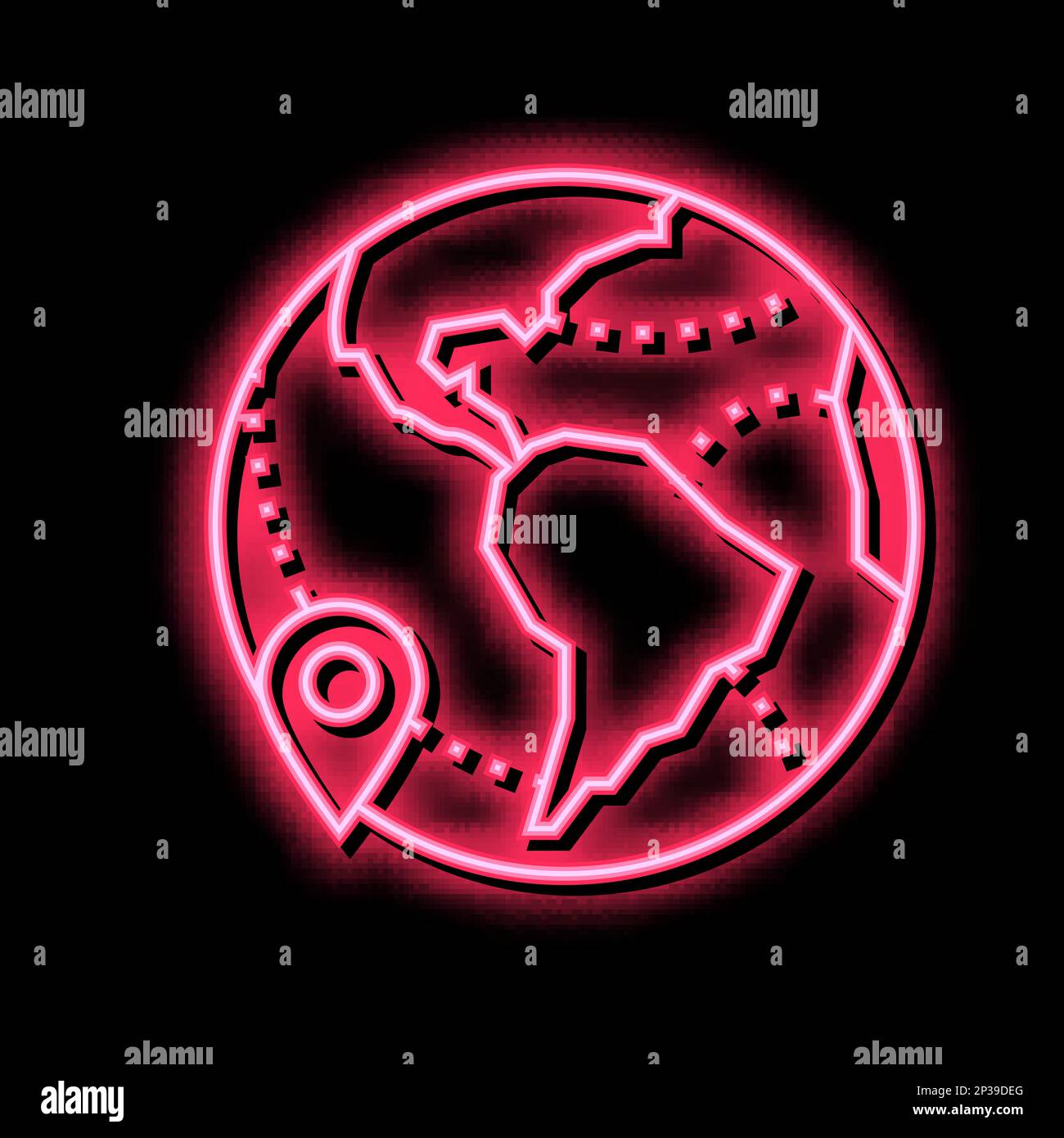 earth location point neon glow icon illustration Stock Vector Image ...