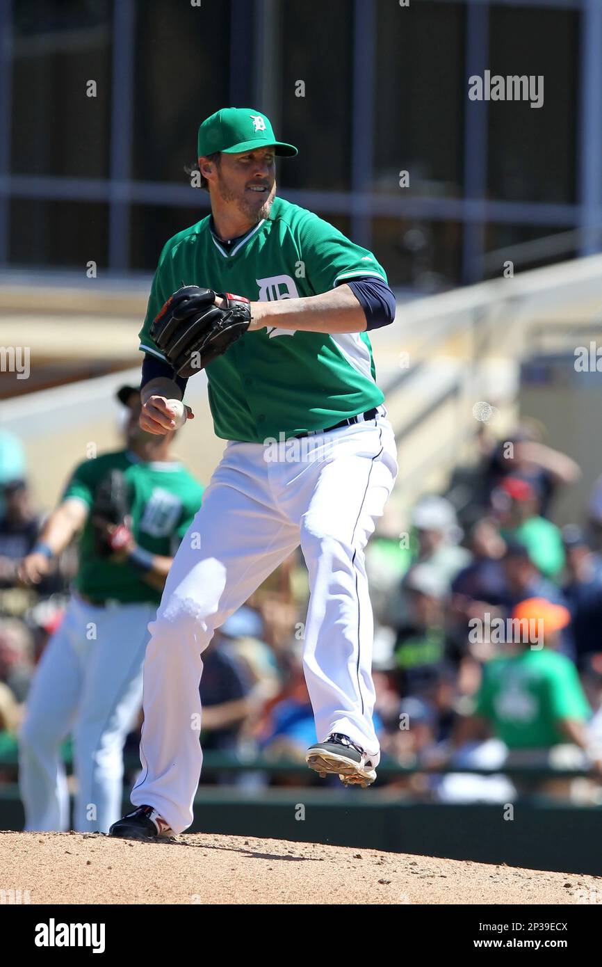 17 MAR 2015: Joe Nathan of the Tigers during the spring training game on St.  Patrick's Day between the Washington Nationals and the Detroit Tigers at  Joker Marchant Stadium in Lakeland, Florida. (