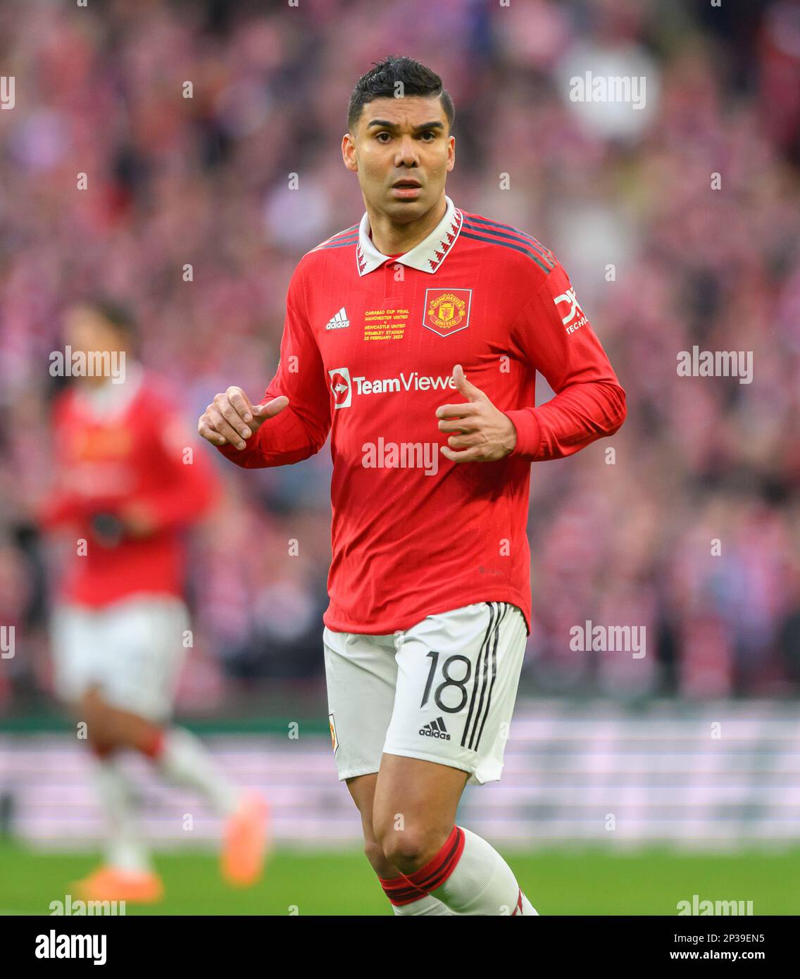 26 Feb 2023 - Manchester United v Newcastle United - Carabao Cup - Final - Wembley Stadium Manchester Uniteds Casemiro during the Carabao Cup Final