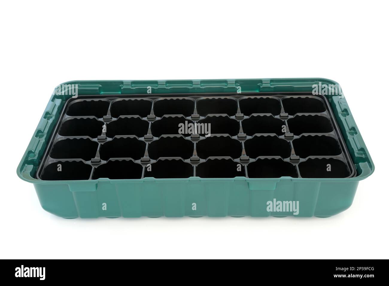 Seed tray module for sowing seeds isolated on white background