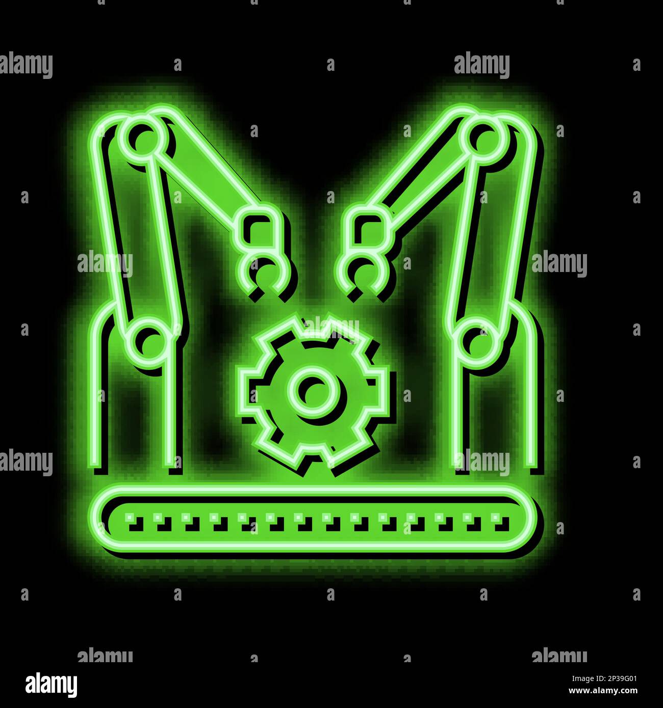 factory conveyor car neon glow icon illustration Stock Vector Image ...