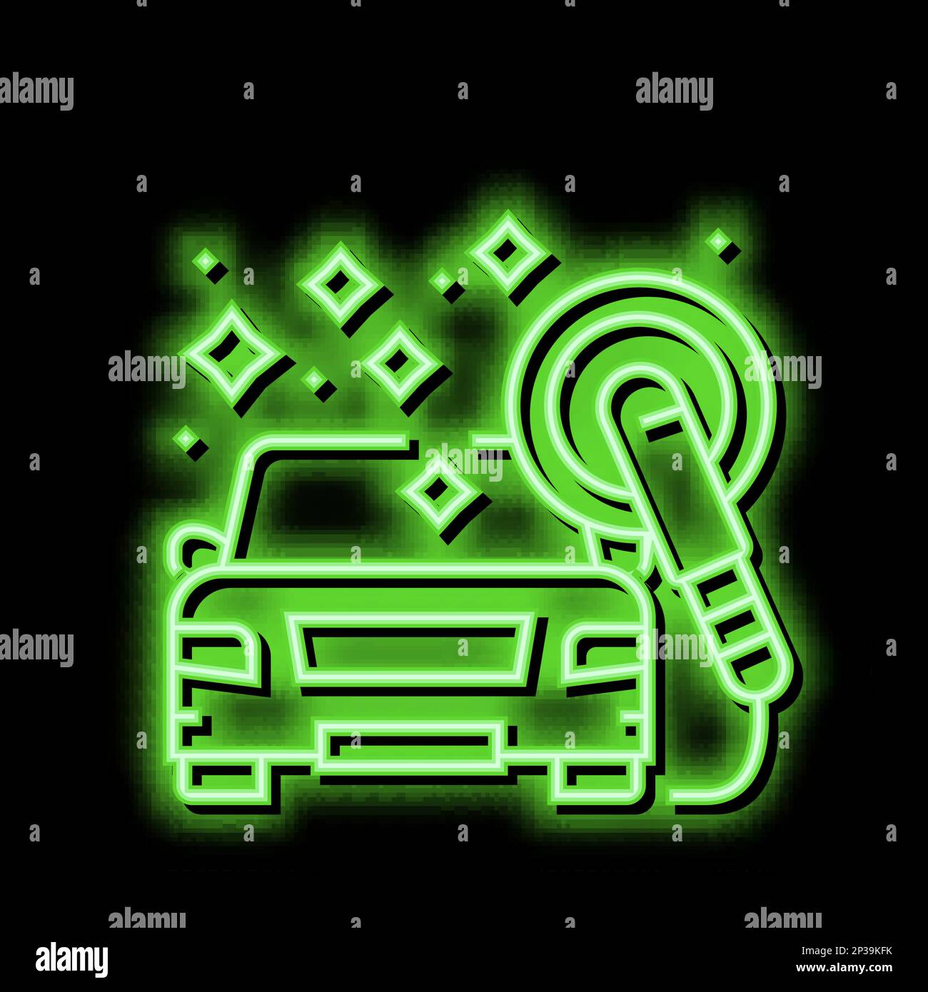 polish car wash service neon glow icon illustration Stock Vector Image