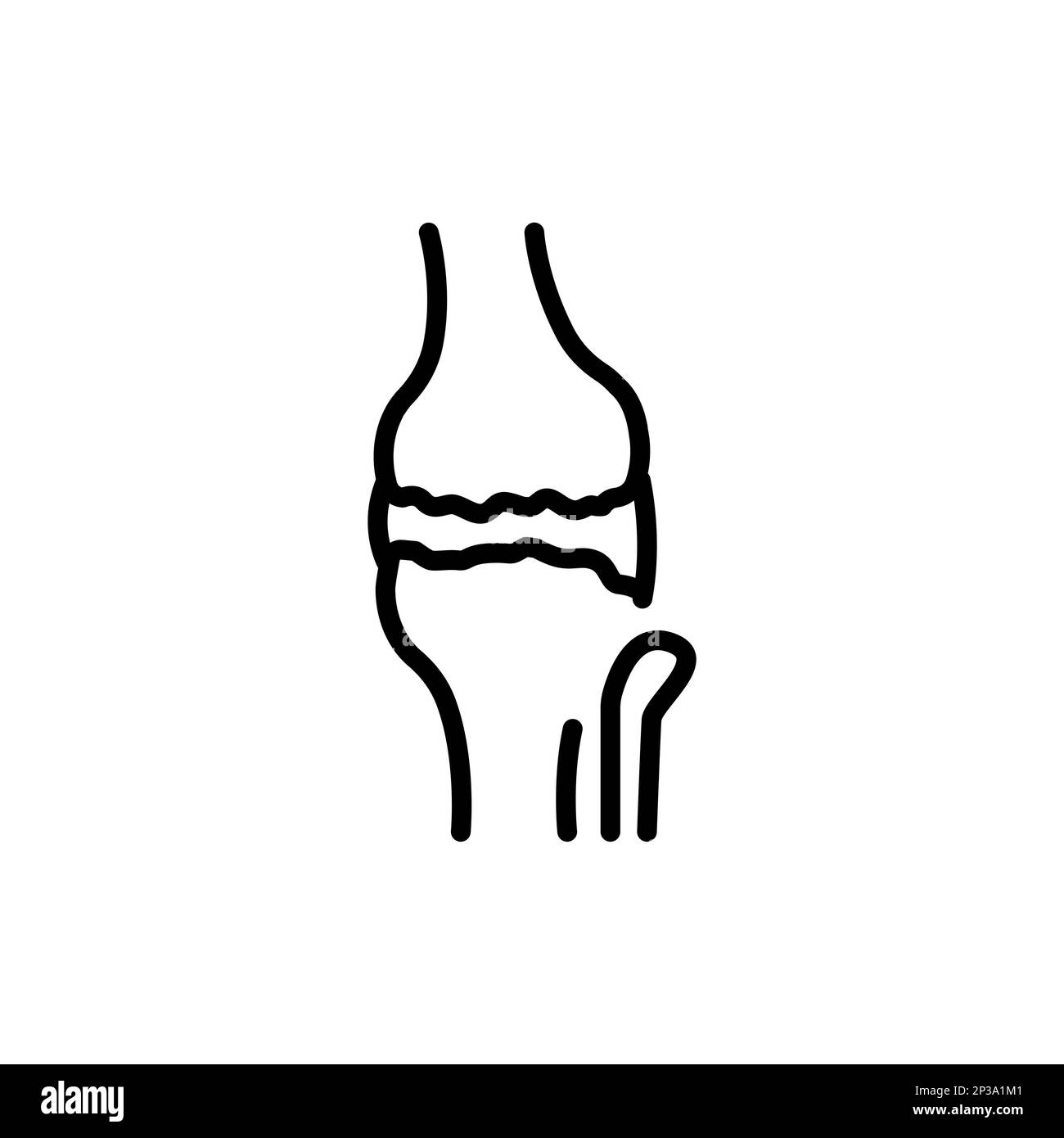 Osteoarthritis black line icon rheumatology pictogram for web page